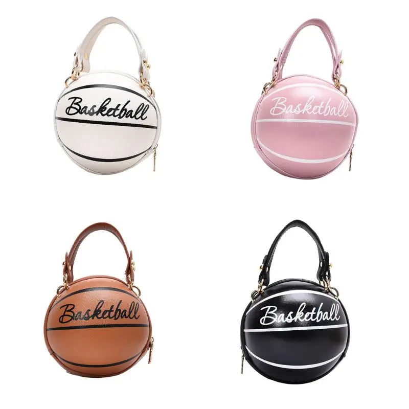 Bolsa Redonda de Corrente em Couro PU